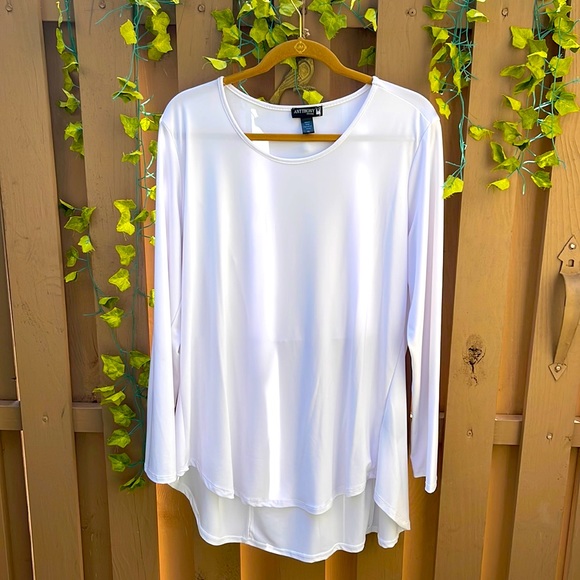 NWOT/Anthony Original White High/Low Tunic. XL/1X - Picture 1 of 13